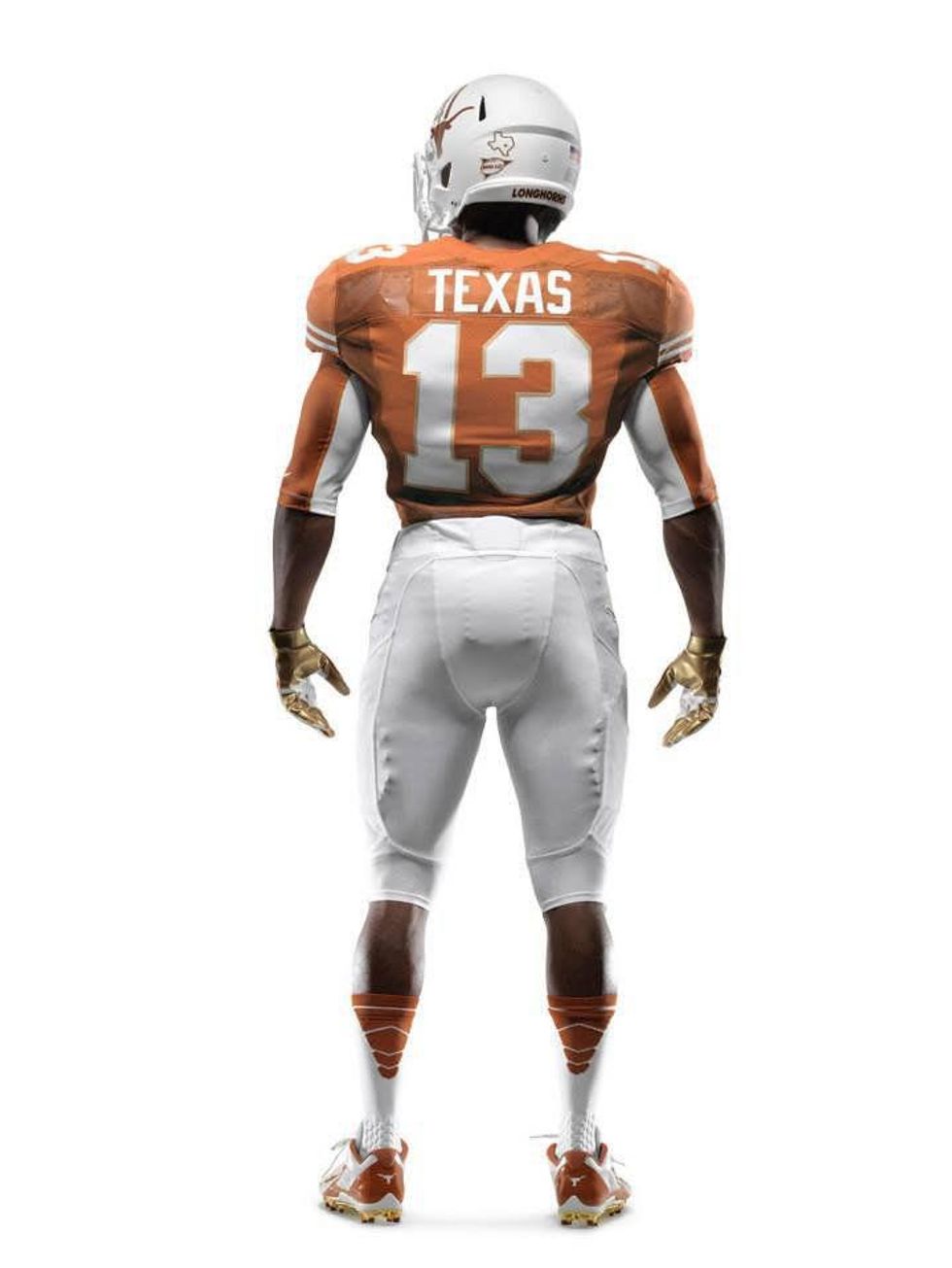 Texas Longhorns red river nike uniforms full body from the back