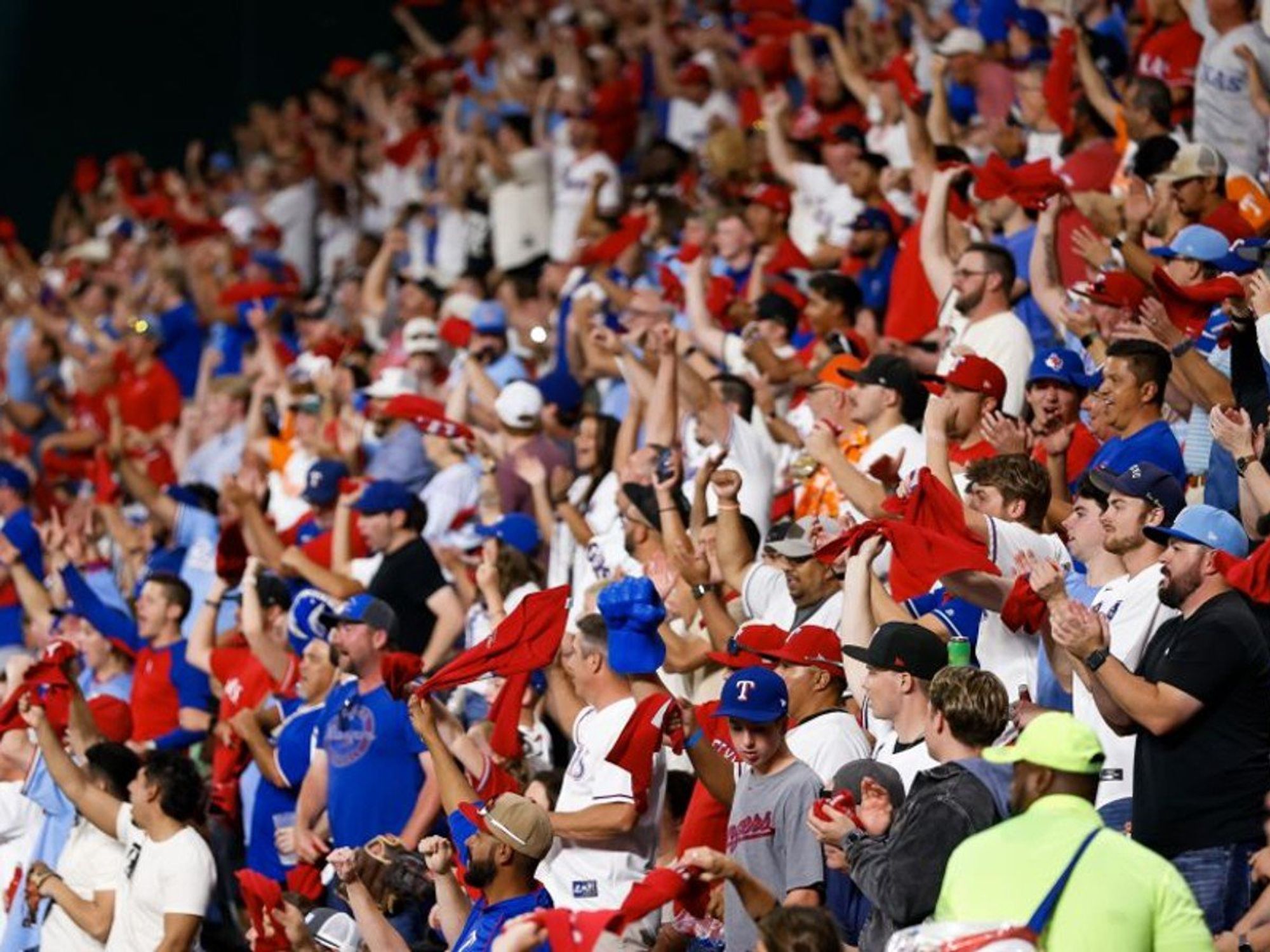 Texas Rangers fans cheering