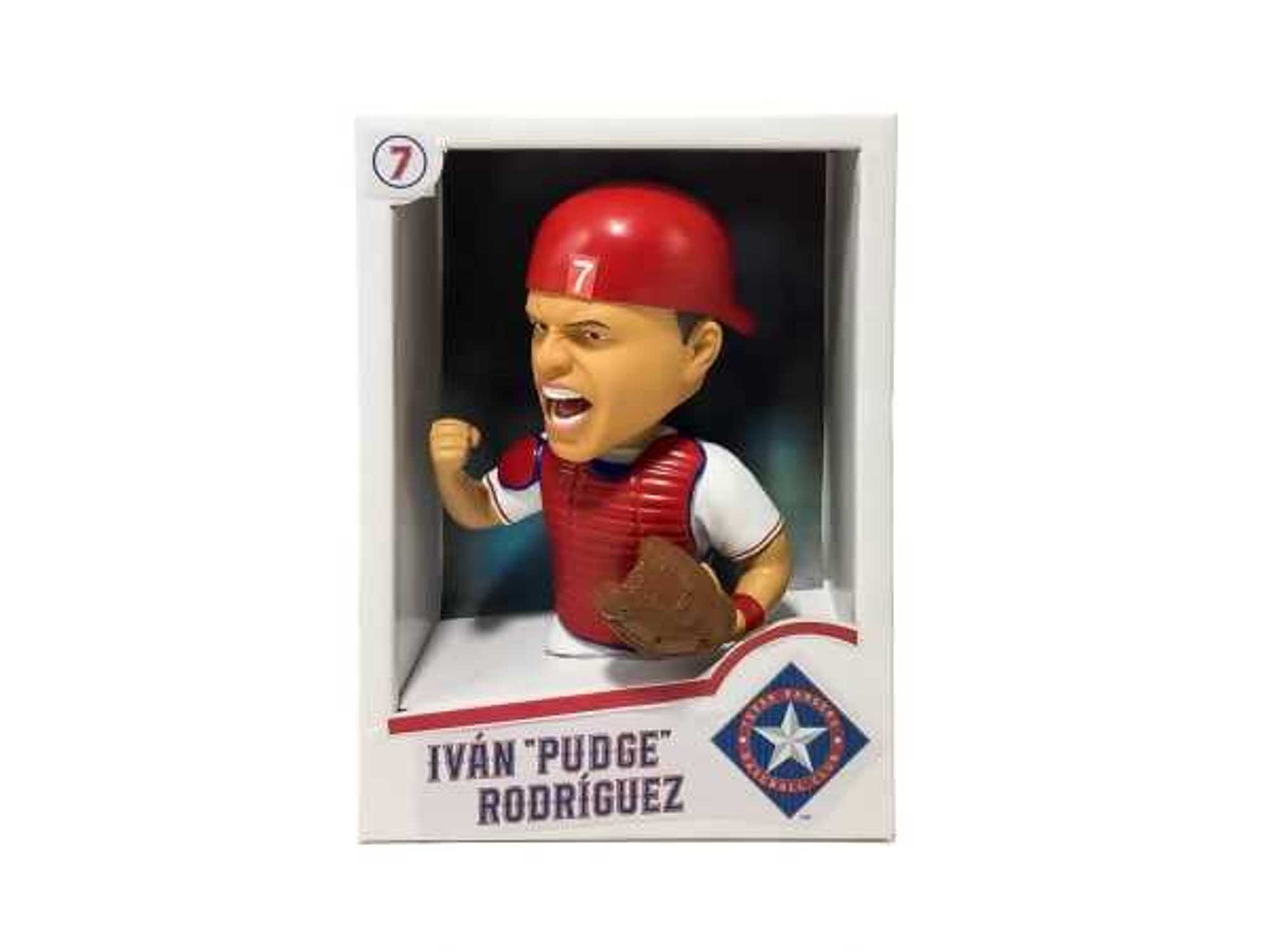 Texas Rangers Ivan "Pudge" Rodriguez baseball card bobblehead