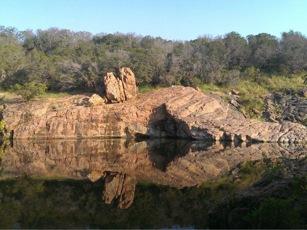 The Big Rock of the Devil's Waterhole in Inks Lake State Park