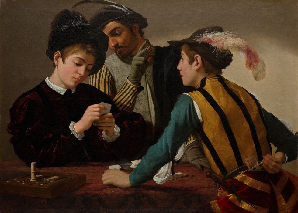 The Cardsharps painting by Caravaggio