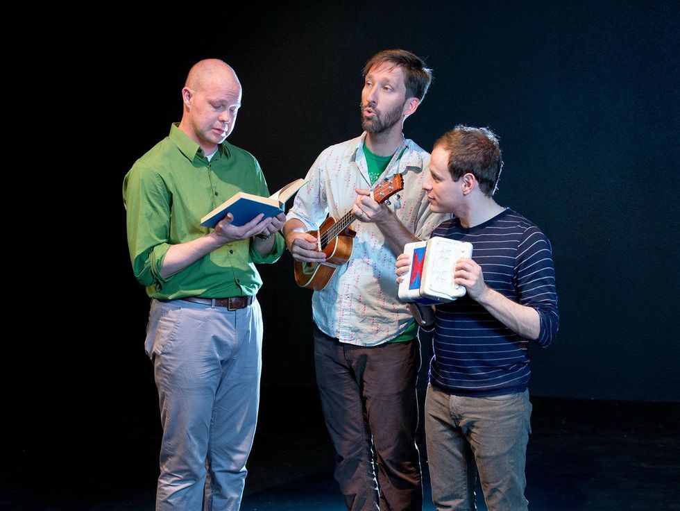 The cast of "The Bible" at Amphibian Stage Productions