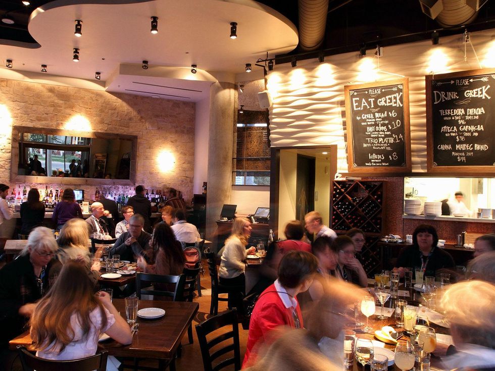 The Greek restaurant at One Arts Plaza in Dallas