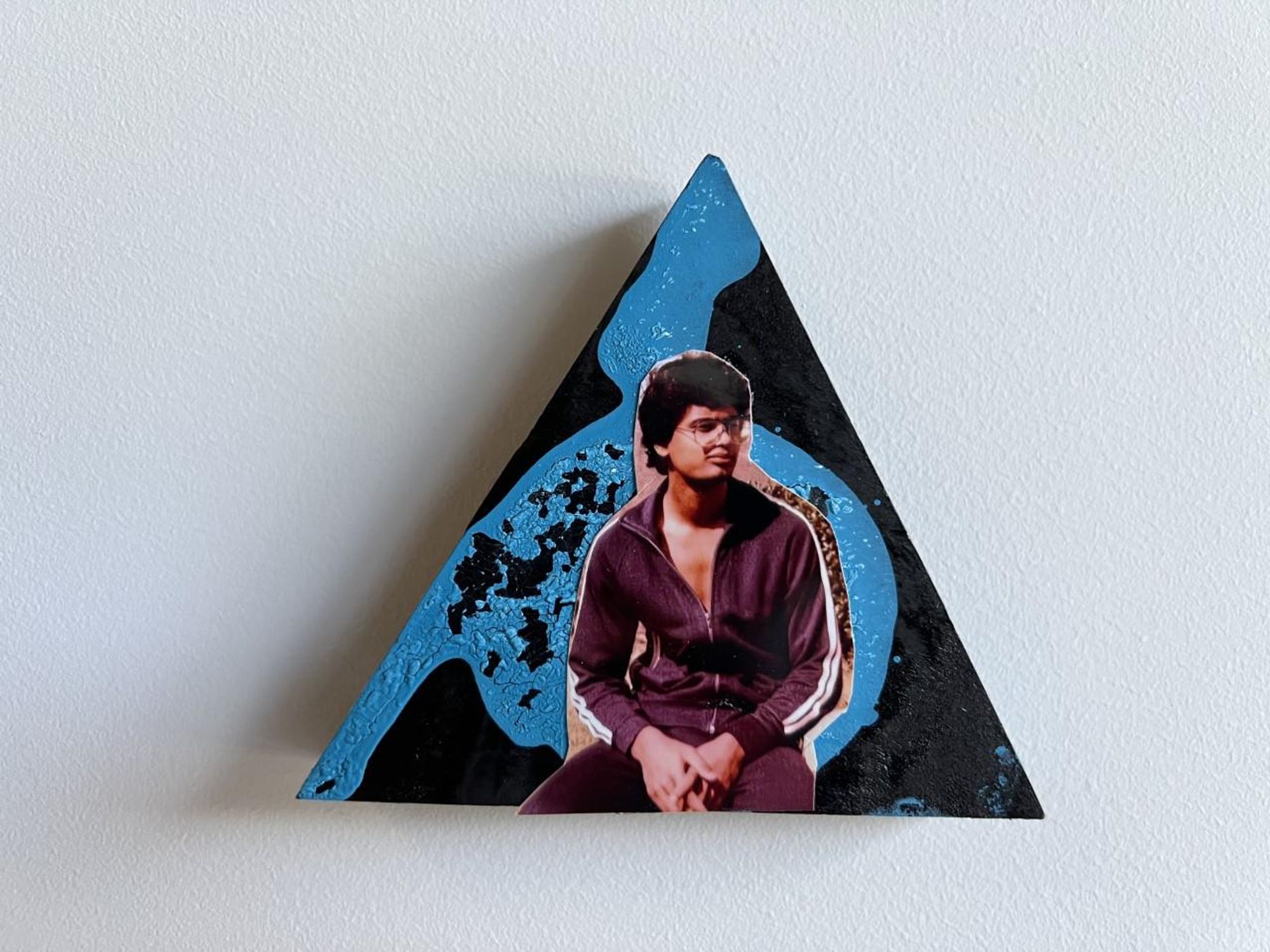 The Punjabi Cowboy, mixed media and photo collage on wood