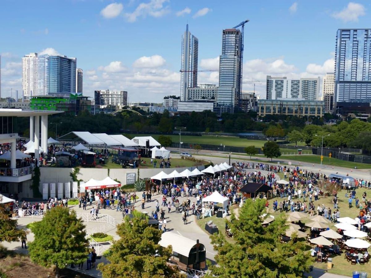 Meat lovers took over the Long Center's terrace on Sunday to taste 28