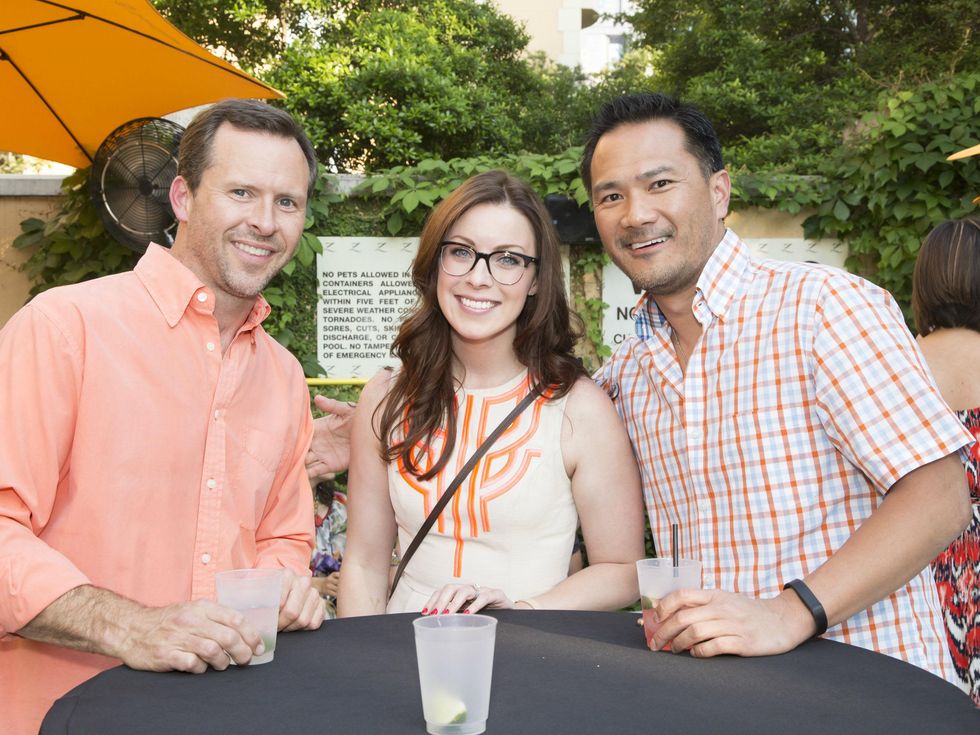 Todd Smith, Anna Bertolino, Andy Chang, white party kick off