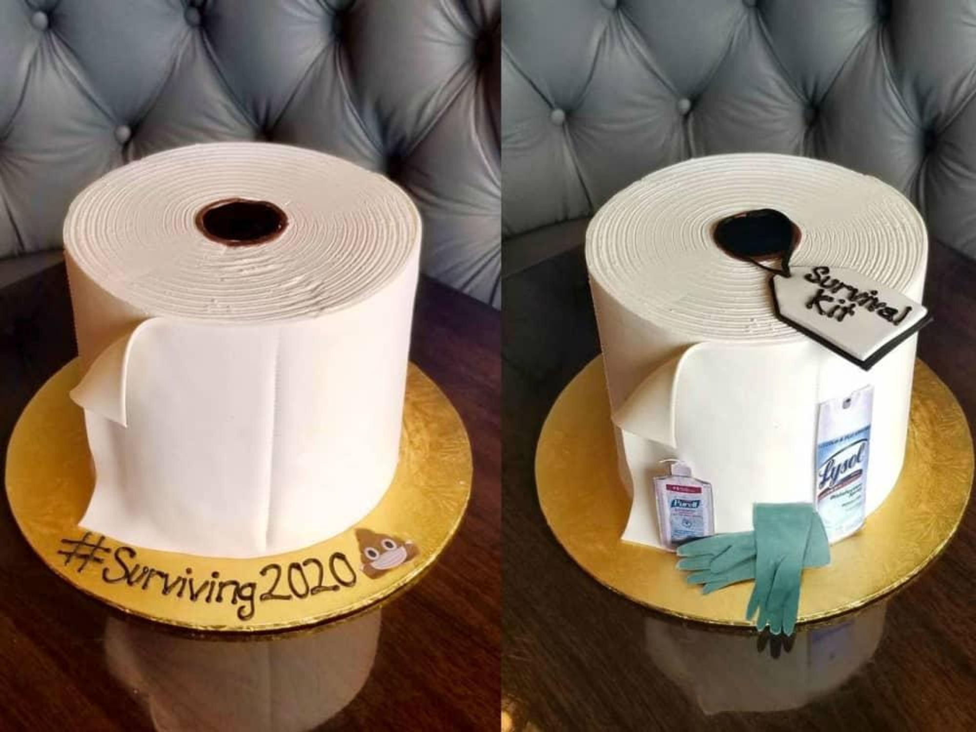 Toilet paper cake