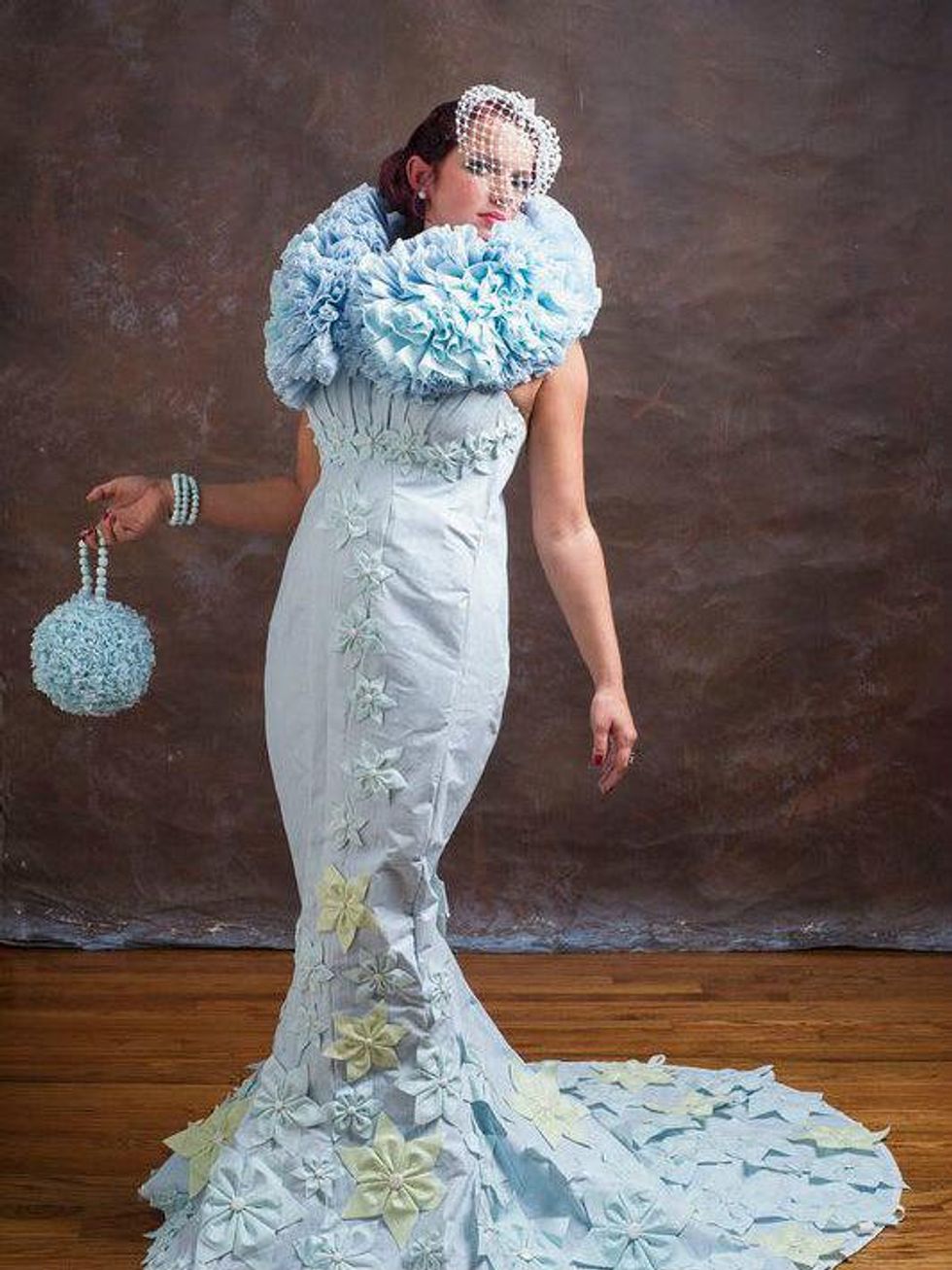 Toilet paper wedding gown by Amber Mills of Hurst