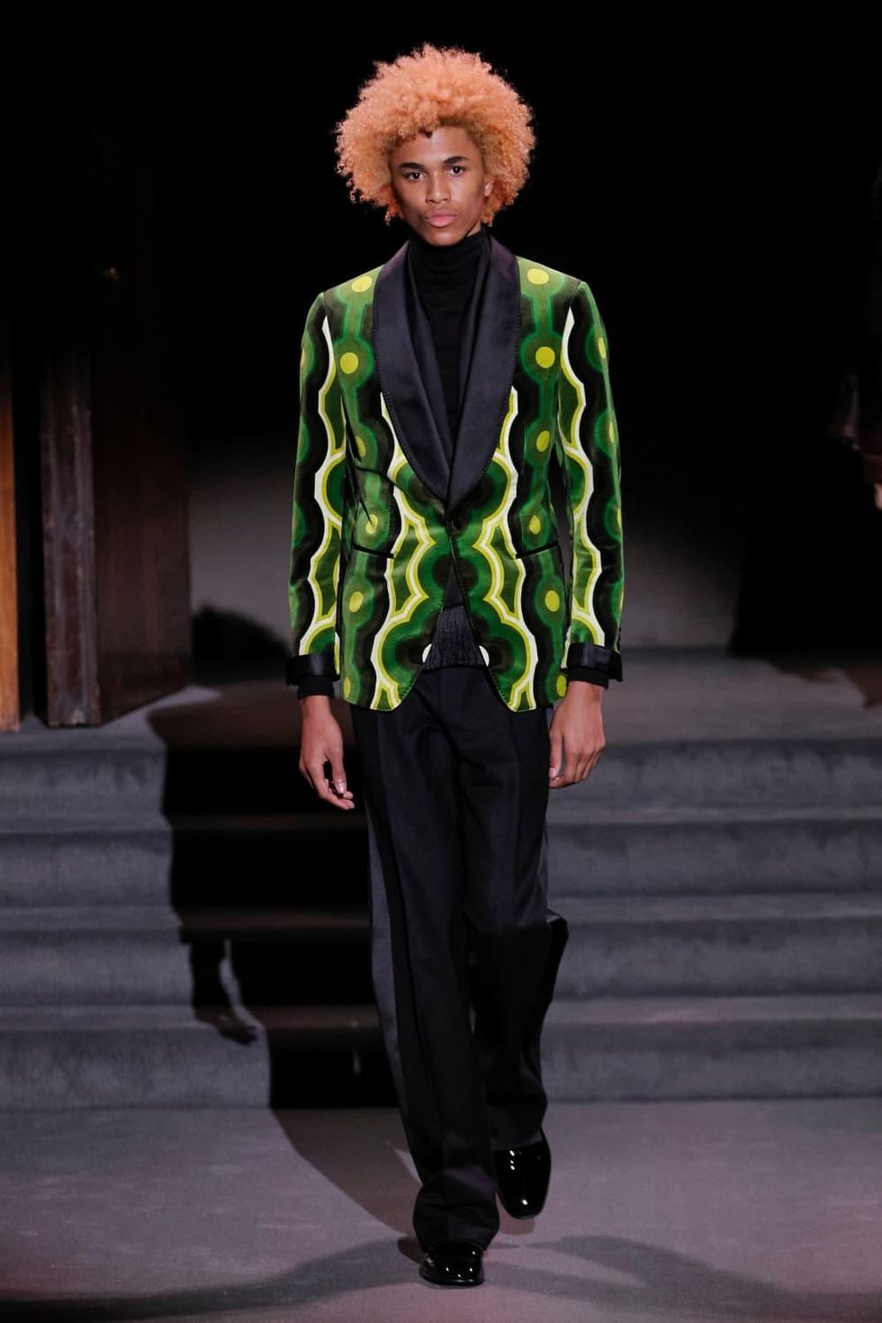 Tom Ford green patterned coat