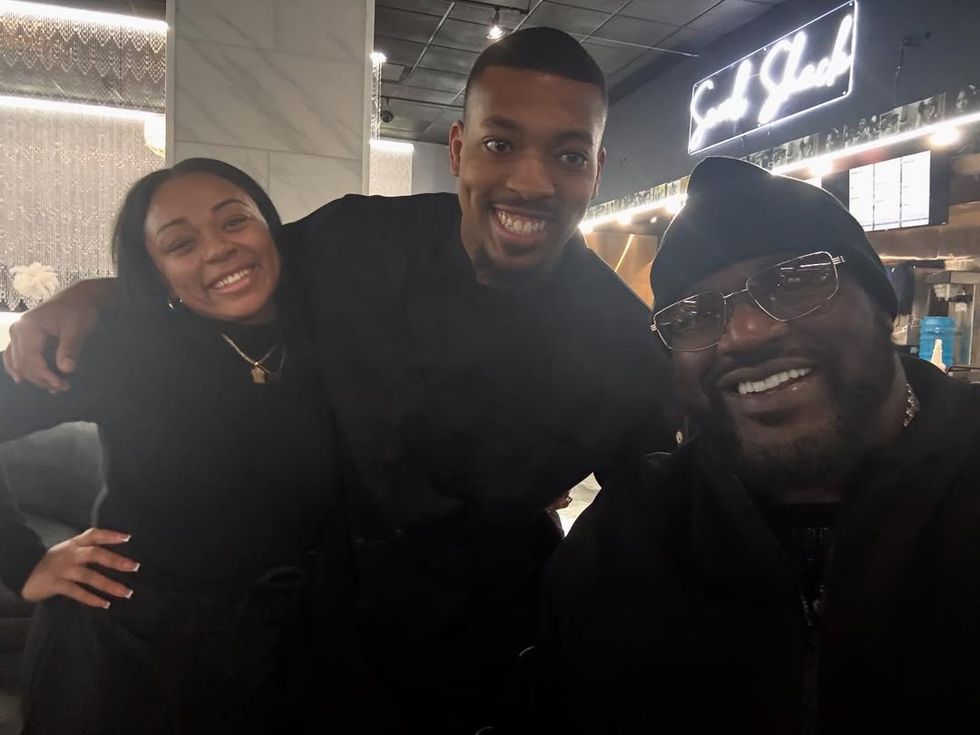 Tranelle and Ron Edwards with Shaq O'Neal