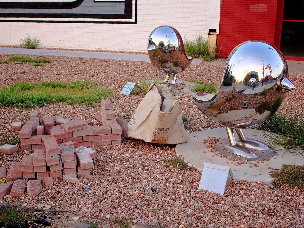 Traveling Man sculpture, Deep Ellum, Brad Oldham