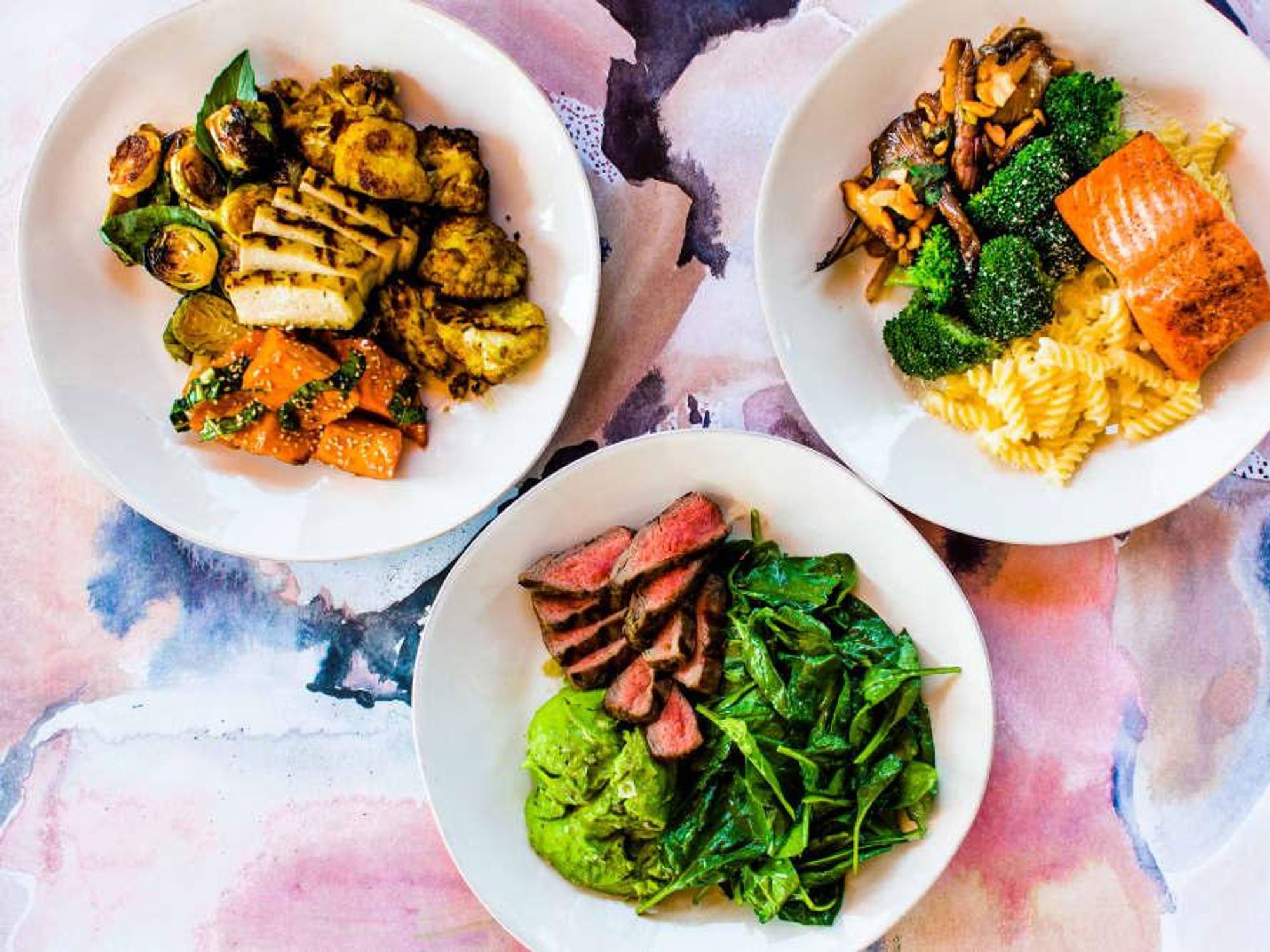 Trio of dishes from Flower Child