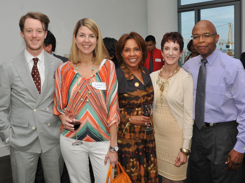 Tucker Bomar, Ashley Scheer, Lisa Hembry, C.C. Allen and Dr. Ron Washington, toast to literacy kick off