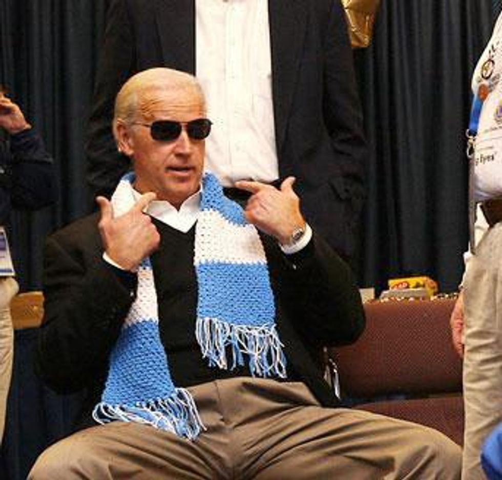 U.S. Vice President Joe Biden wears aviator sunglasses