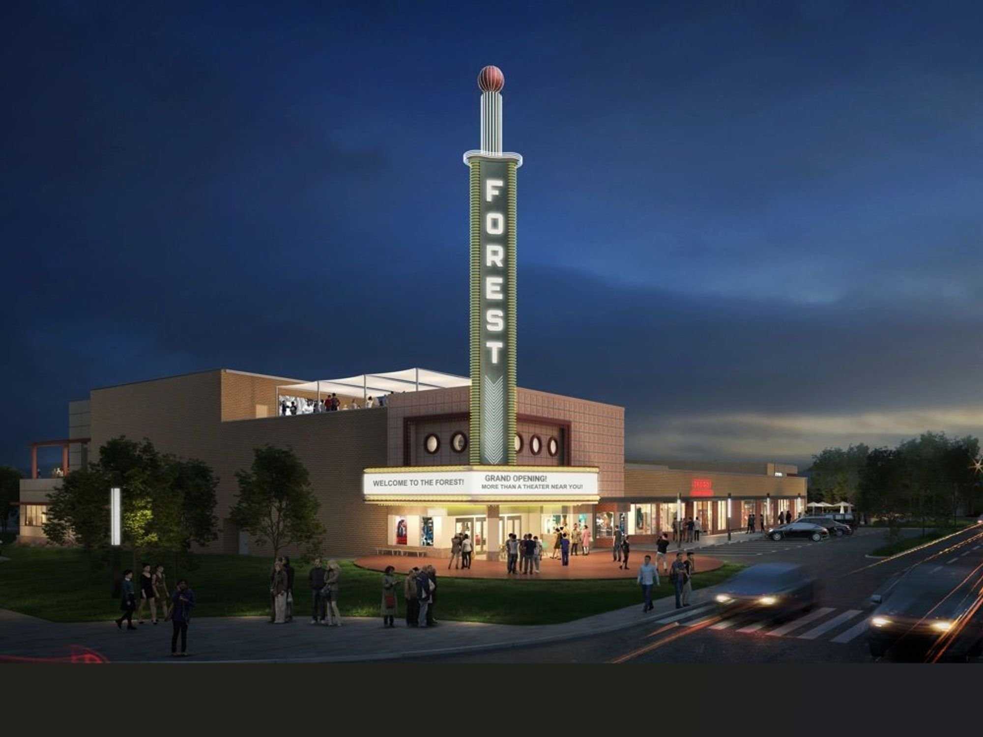 \u200bForest Theater at nighttime