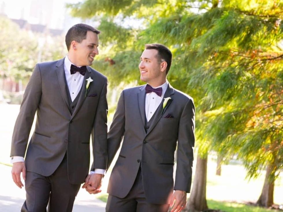 Upshaw wedding, couple outside