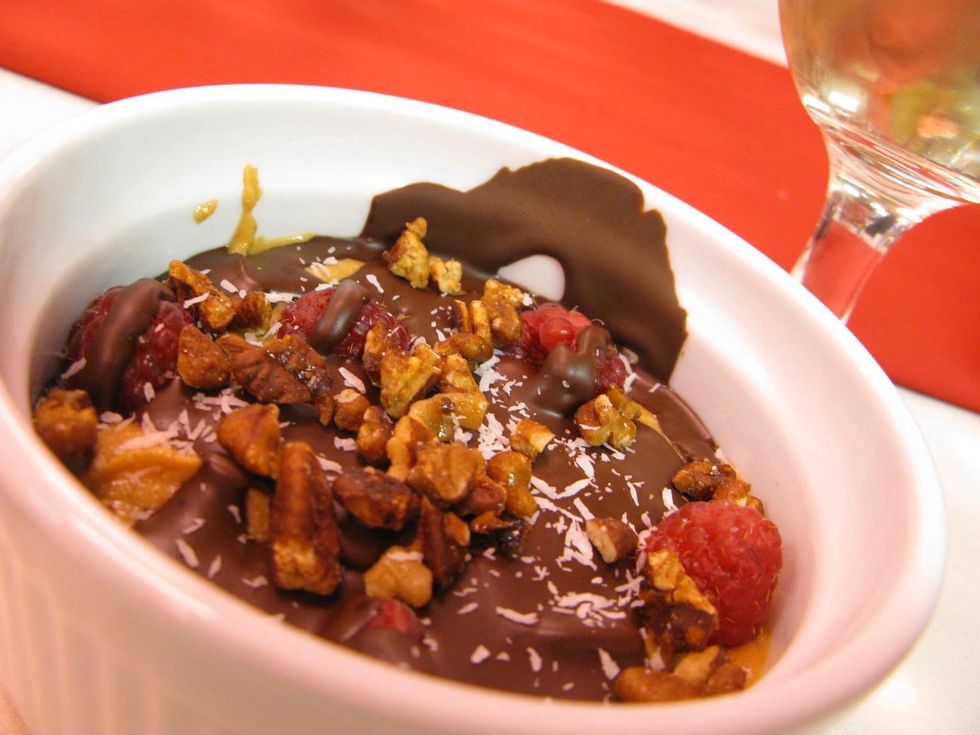 Vegan wine dinner, chocolate peanut butter
