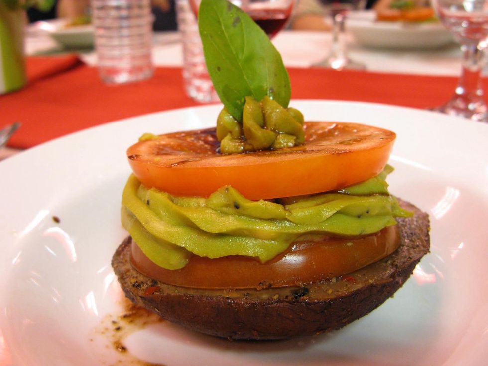 Vegan wine dinner, smoked portabella