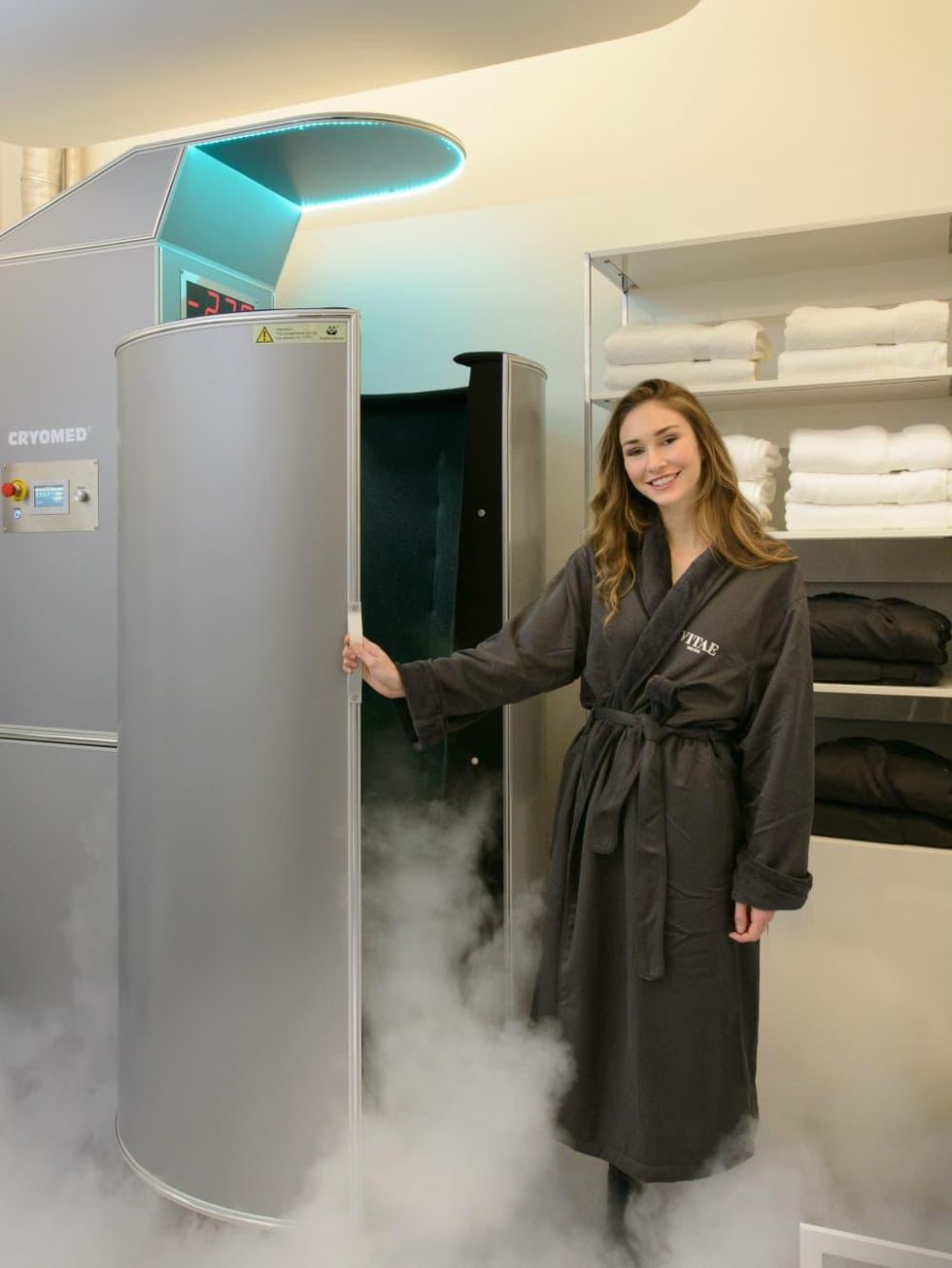 Vitae Med Spa cryotherapy chamber, Cedra Pharmacy