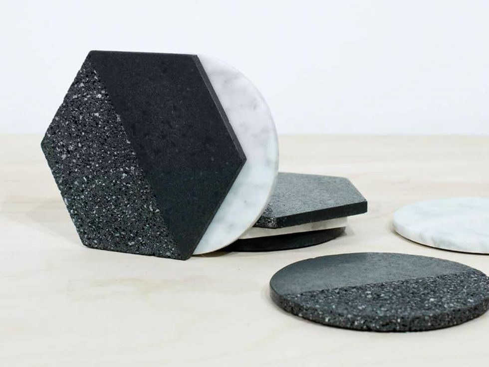 Volcanic rock and marble coasters from The Citizenry