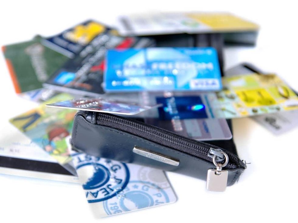 wallet with credit cards
