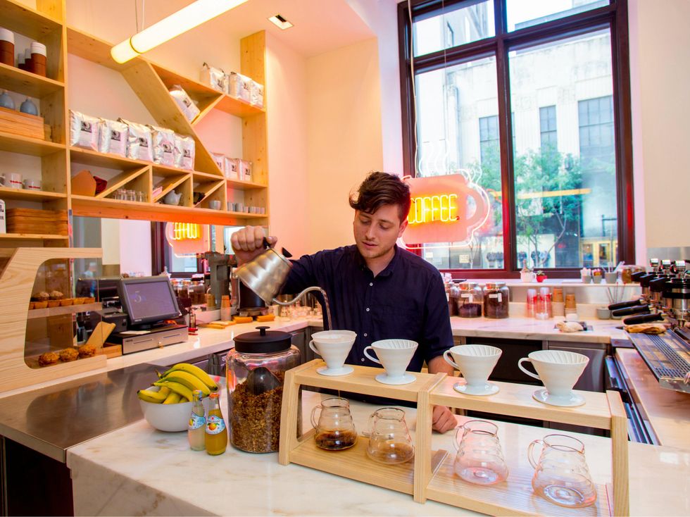 Weekend coffee shop at Joule hotel in Dallas