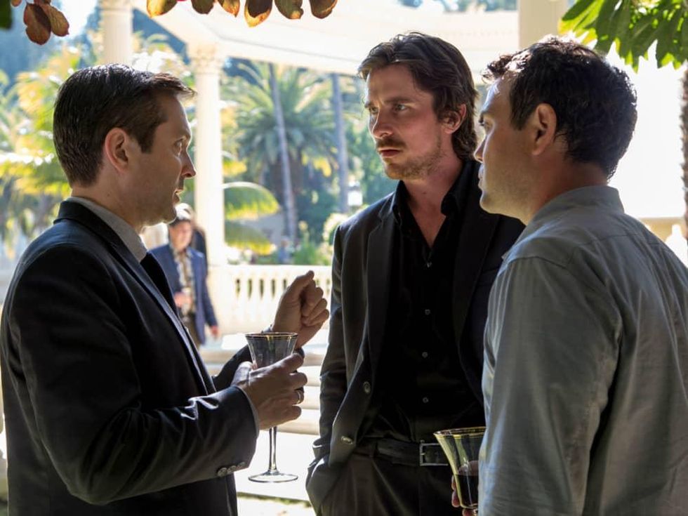 Wes Bentley, Christian Bale, and Brian Dennehy in Knight of Cups