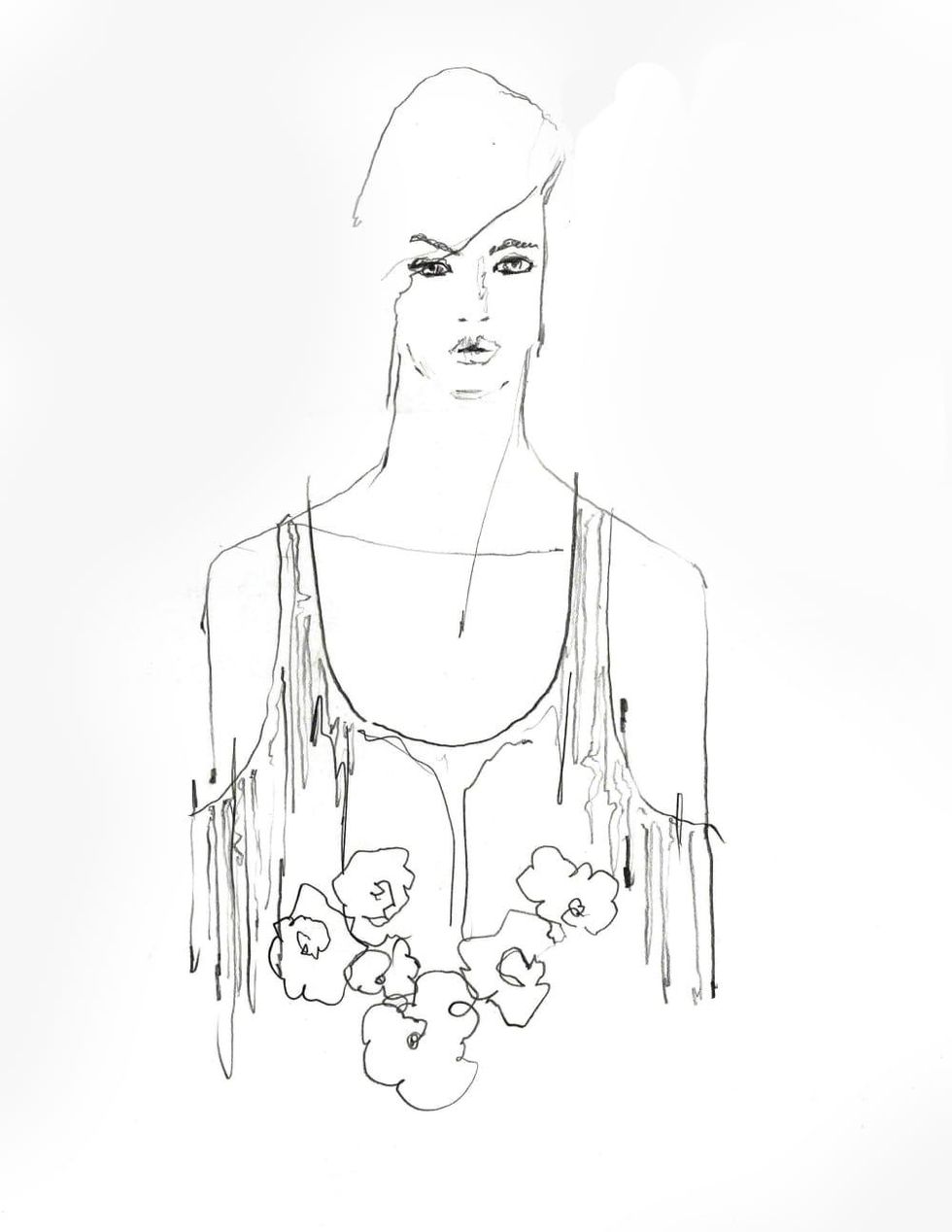 Wes Gordon inspiration sketch New York Fashion Week spring 2016