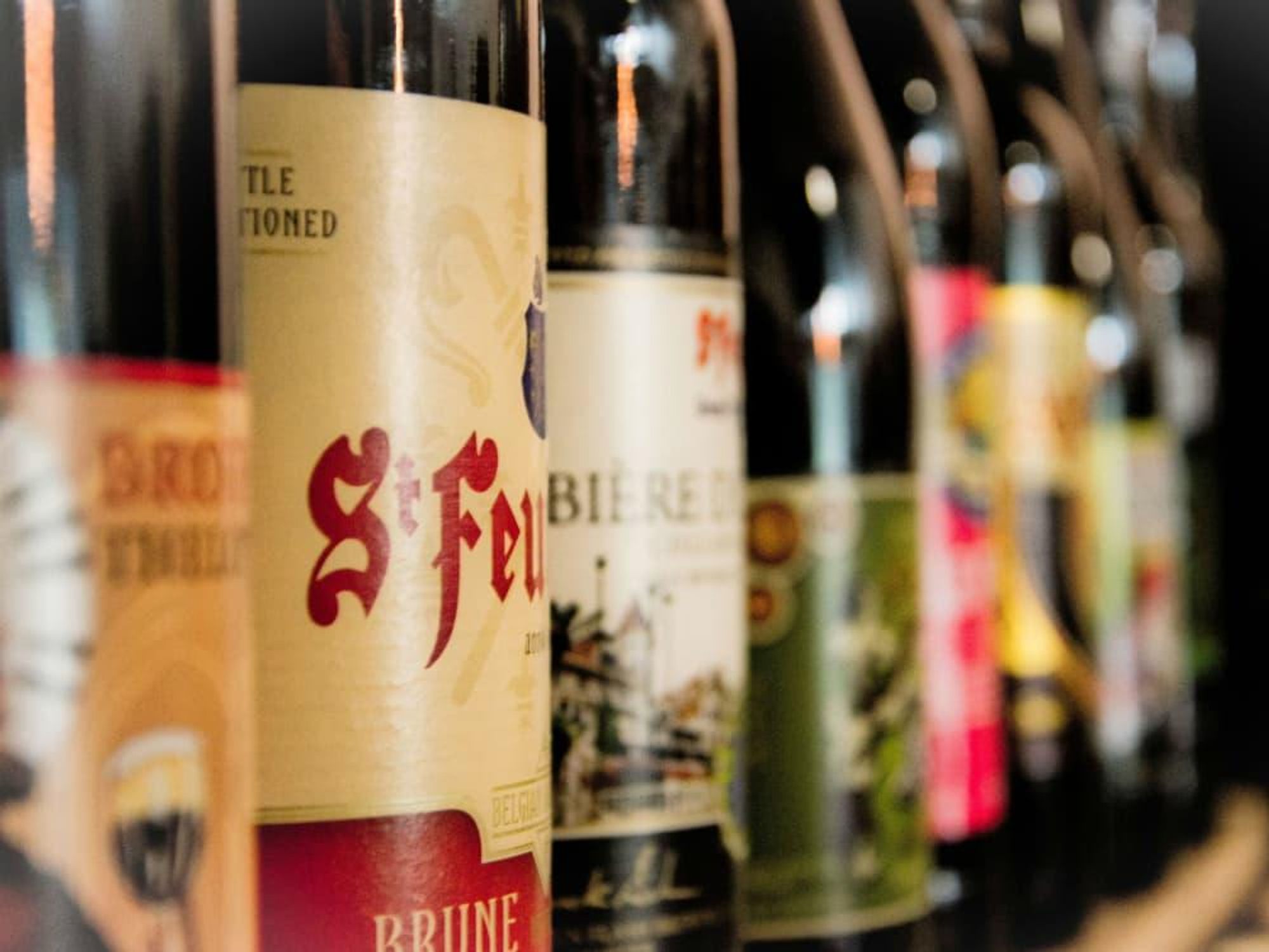 WhichCraft Beer Store South Lamar wall Belgian style bottles