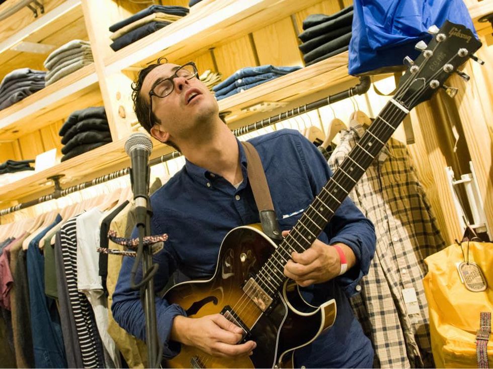 White Denim at Steven Alan store opening in Dallas