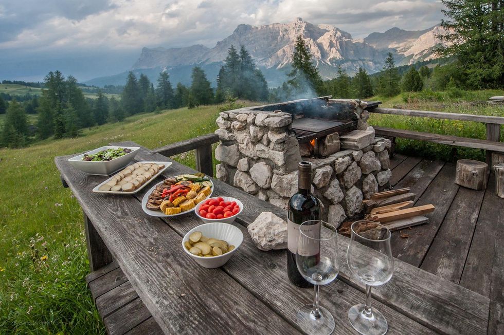 Whole Journeys food spread in the Dolomites