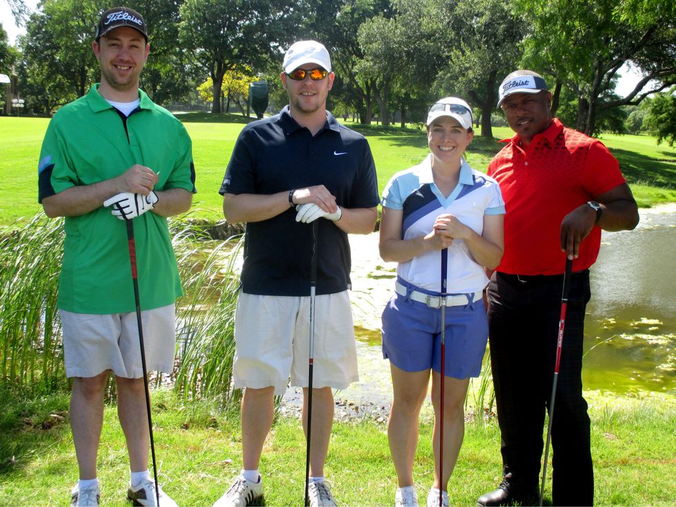 Will Colbeck, Justin Thomason, CeCe Turner and Andre Rougean, promise house golf tournament