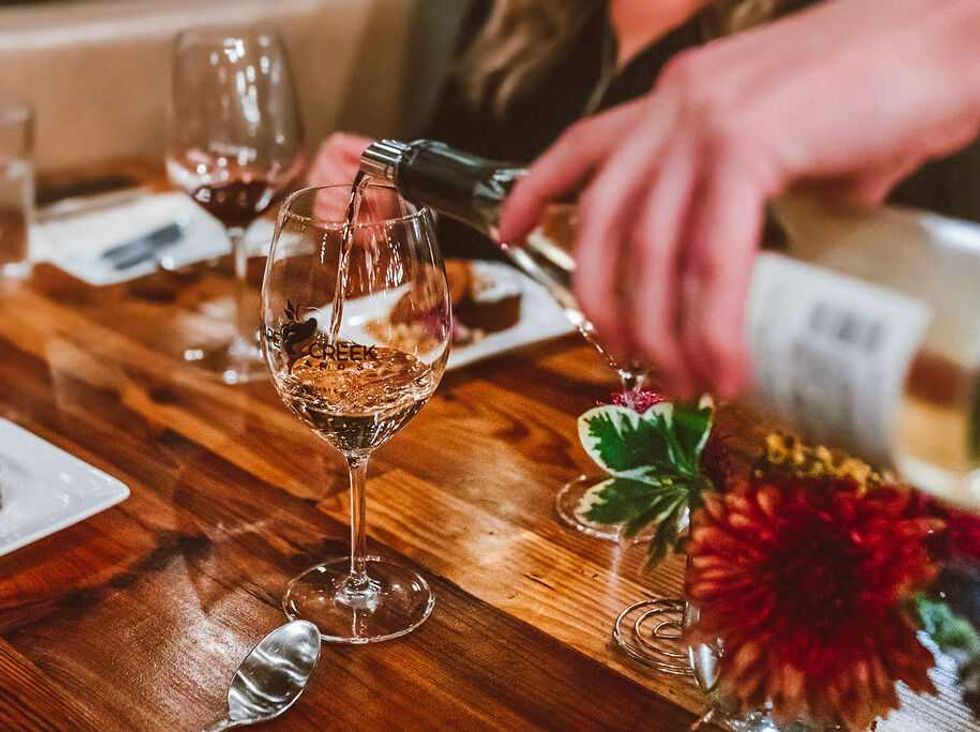 Wine tasting at Grape Creek Vineyards