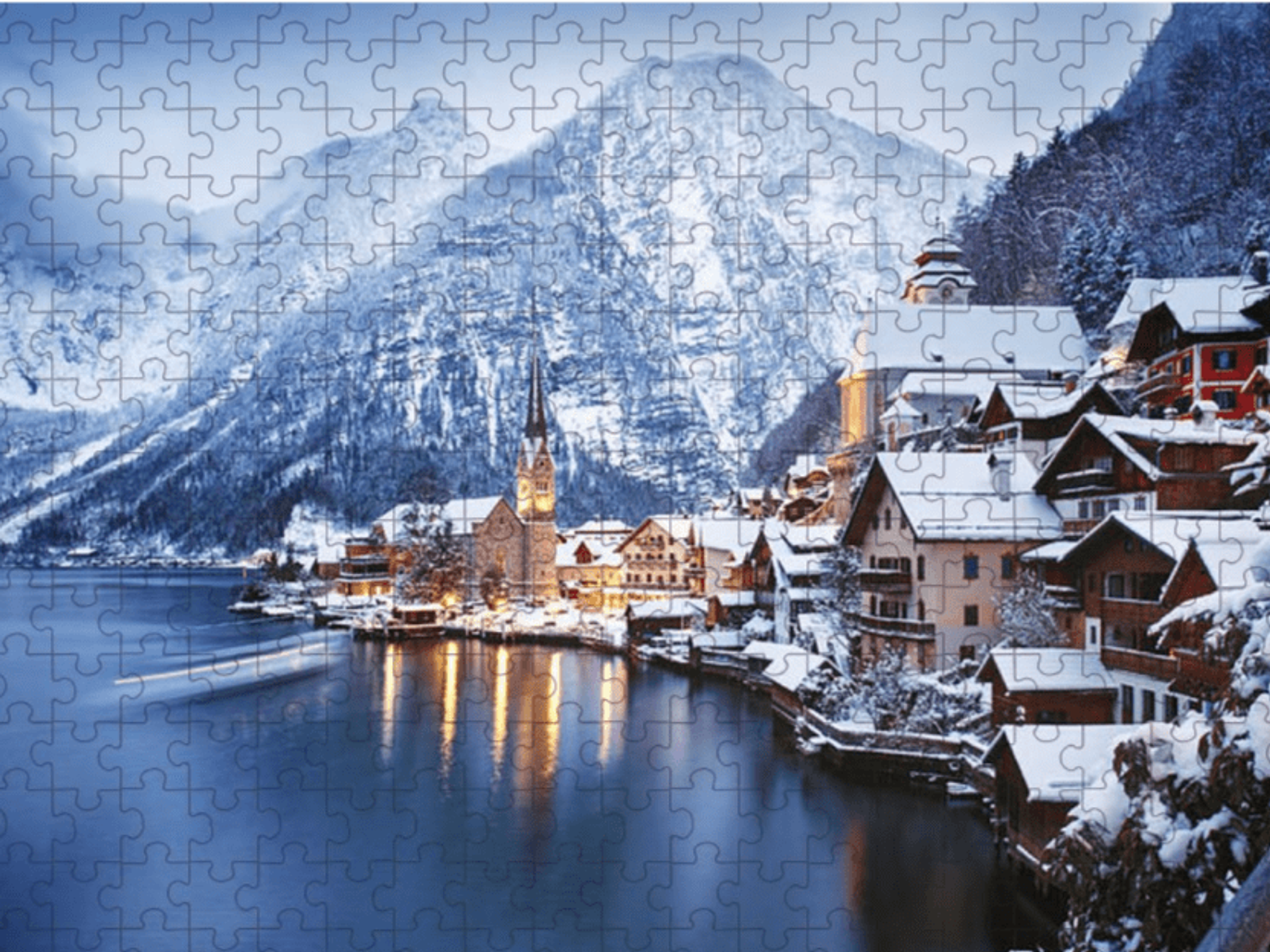 Winter view of Hallstatt, puzzle