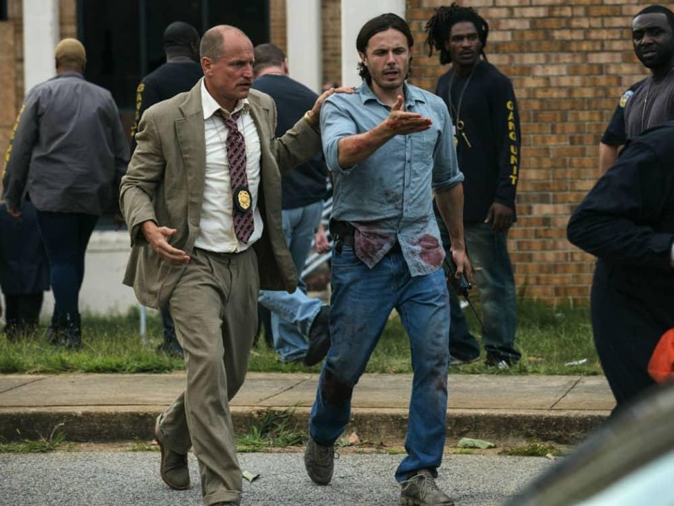 Woody Harrelson and Casey Affleck in Triple 9
