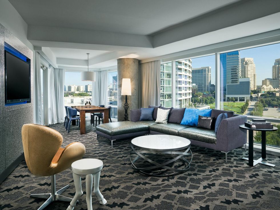 wow terrace suite living room, w hotel, renovation