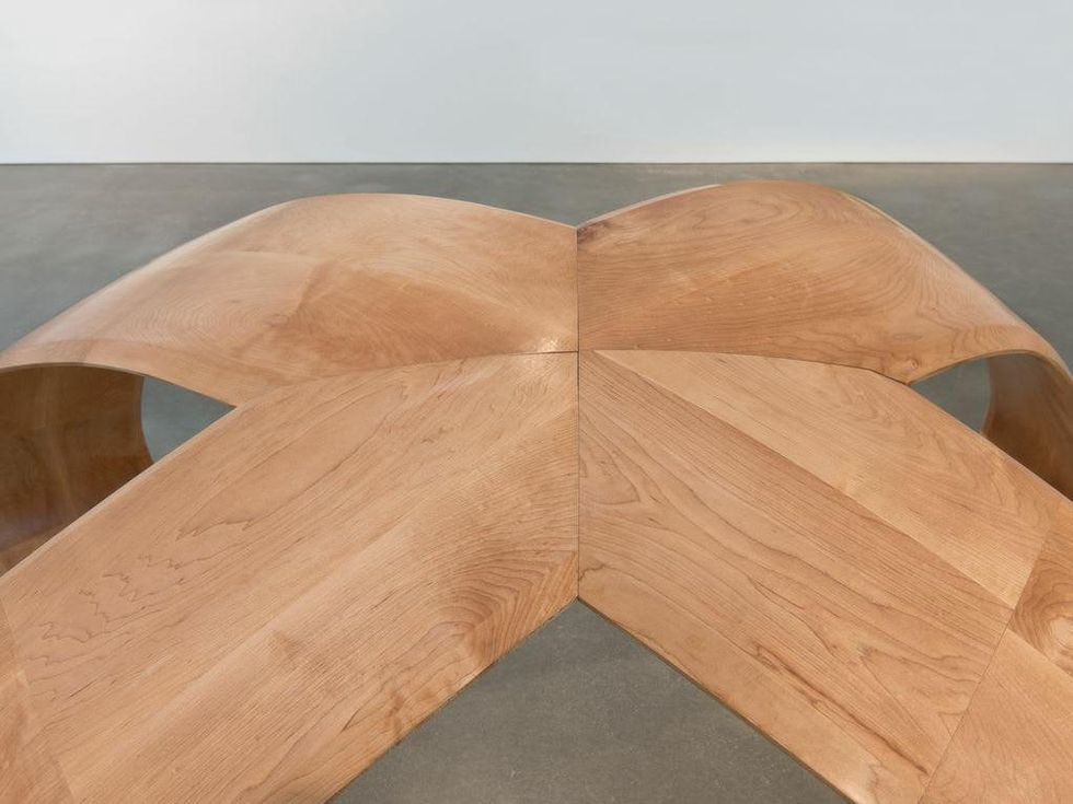 X sculpture by Liz Larner