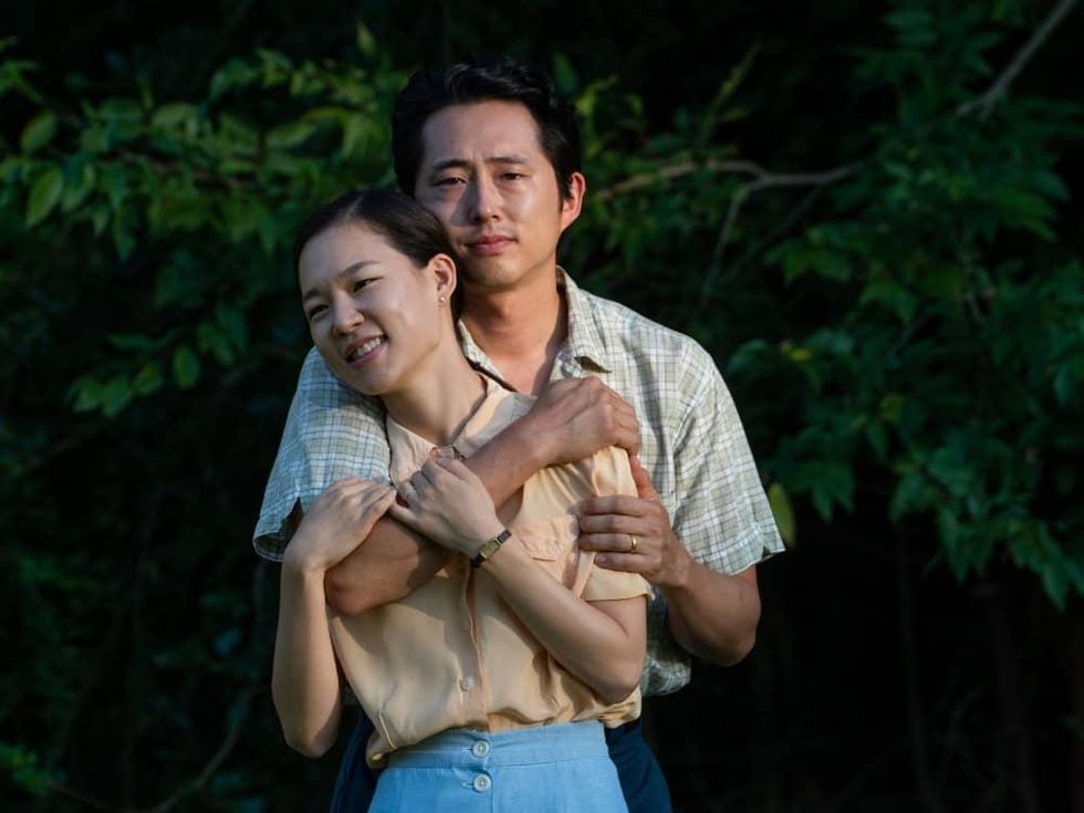 Yeri Han and Steven Yeun in Minari