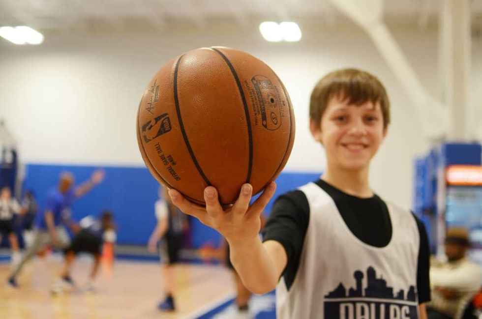 Young boy at Mavs Basketball Camp