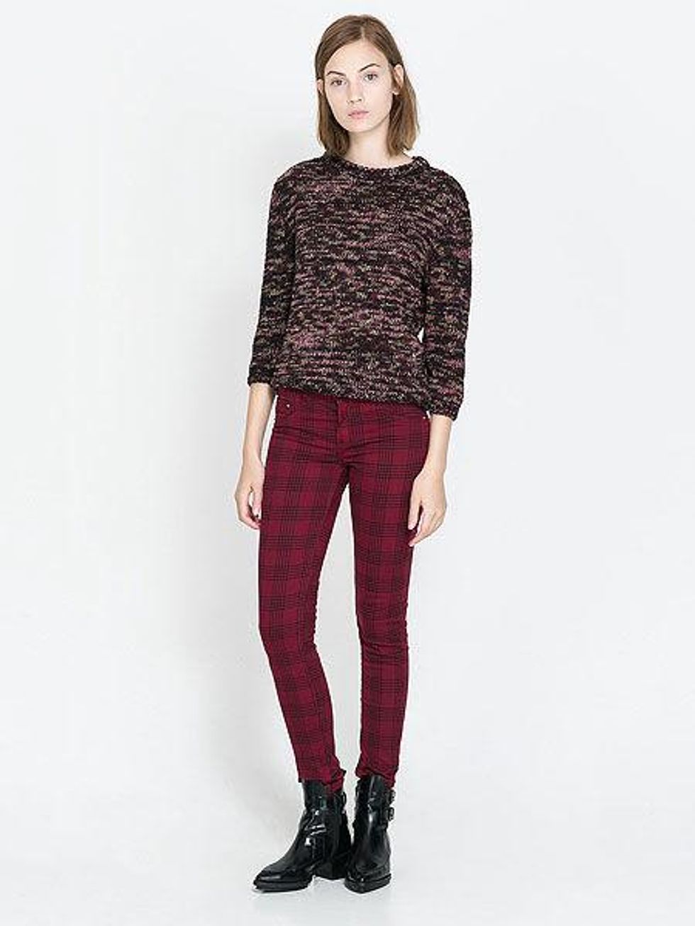 zara checked trousers