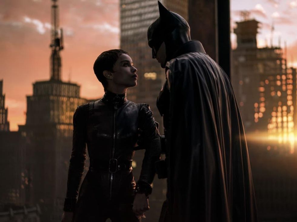 Zo\u00eb Kravitz and Robert Pattinson in The Batman